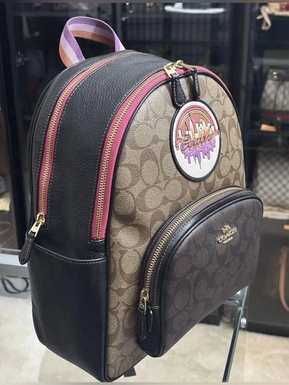 Coach Signature Back Pack with NewYork City Patch.